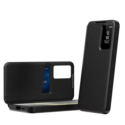 Techsuit - SmartView kinyitható tok - Samsung Galaxy S22 5G - Fekete
