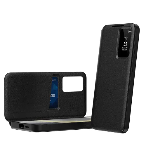 Techsuit - SmartView kinyitható tok - Samsung Galaxy S23 FE - Fekete