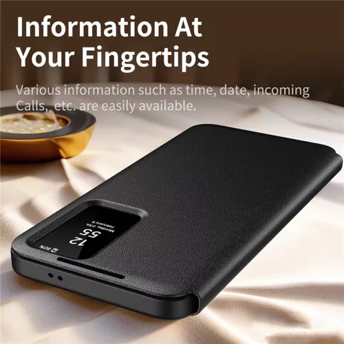 Techsuit - SmartView kinyitható tok - Samsung Galaxy S25 Ultra - Fekete