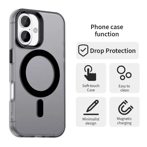 Techsuit - CandyCase MagSafe tok - iPhone 16 Plus - Fekete