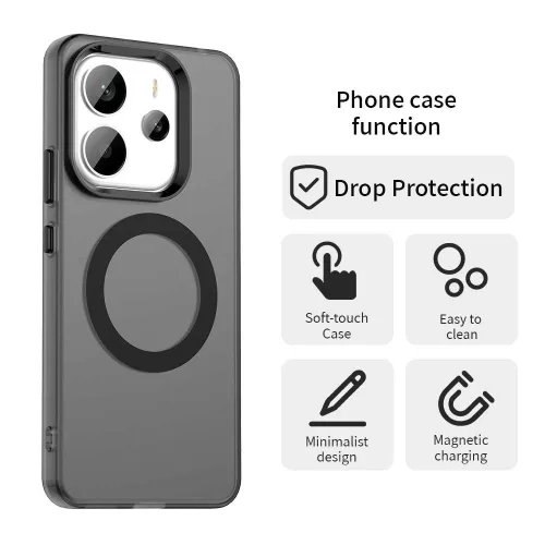 Techsuit - CandyCase MagSafe tok - Xiaomi Redmi Note 14 4G (Regional) - Fekete