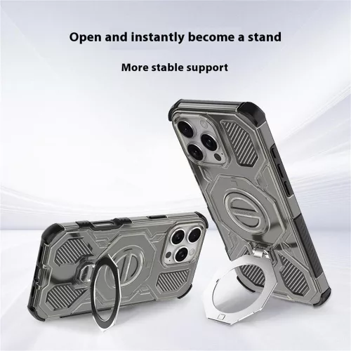 Techsuit - Carbon Shield PRO ütésálló tok - iPhone 15 - Rózsaszín átlátszó