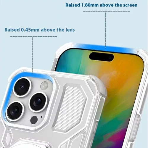 Techsuit - Carbon Shield PRO ütésálló tok - iPhone 15 - Lila átlátszó
