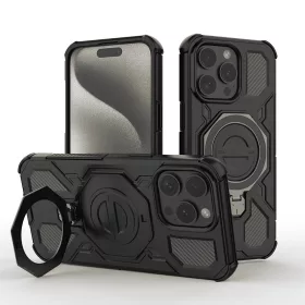   Techsuit - Carbon Shield PRO ütésálló tok - iPhone 15 Pro - Fekete