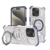 Techsuit - Carbon Shield PRO ütésálló tok - iPhone 15 Pro - Kék átlátszó
