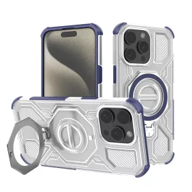   Techsuit - Carbon Shield PRO ütésálló tok - iPhone 15 Pro - Kék átlátszó