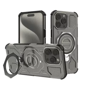   Techsuit - Carbon Shield PRO ütésálló tok - iPhone 15 Pro - Átlátszó fekete