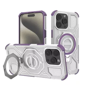  Techsuit - Carbon Shield PRO ütésálló tok - iPhone 15 Pro - Lila átlátszó