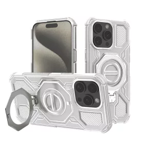   Techsuit - Carbon Shield PRO ütésálló tok - iPhone 15 Pro Max - Fehér Átlátszó