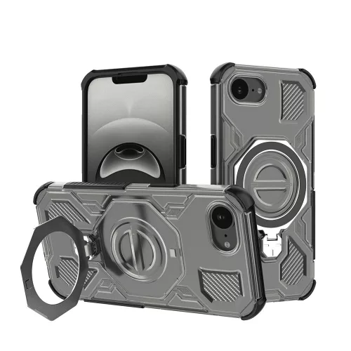 Techsuit - Carbon Shield PRO ütésálló tok - iPhone 16e / iPhone 17e - Átlátszó fekete