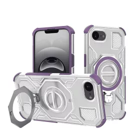   Techsuit - Carbon Shield PRO ütésálló tok - iPhone 16e / iPhone 17e - Lila átlátszó