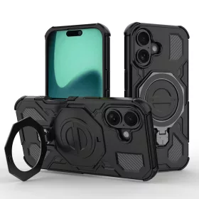   Techsuit - Carbon Shield PRO ütésálló tok - iPhone 16 - Fekete