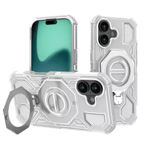   Techsuit - Carbon Shield PRO ütésálló tok - iPhone 16 - Fehér Átlátszó