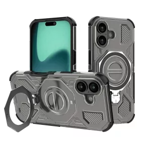   Techsuit - Carbon Shield PRO ütésálló tok - iPhone 16 - Átlátszó fekete