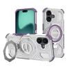 Techsuit - Carbon Shield PRO ütésálló tok - iPhone 17 - Lila átlátszó