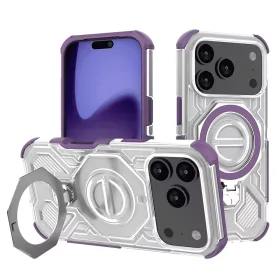   Techsuit - Carbon Shield PRO ütésálló tok - iPhone 17 Pro - Lila átlátszó