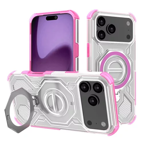 Techsuit - Carbon Shield PRO ütésálló tok - iPhone 17 Pro Max - Rózsaszín átlátszó