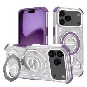   Techsuit - Carbon Shield PRO ütésálló tok - iPhone 17 Pro Max - Lila átlátszó