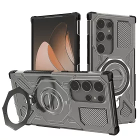   Techsuit - Carbon Shield PRO ütésálló tok - Samsung Galaxy S24 Ultra - Átlátszó fekete