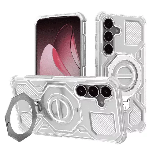 Techsuit - Carbon Shield PRO ütésálló tok - Samsung Galaxy S25 Plus - Fehér Átlátszó