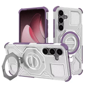   Techsuit - Carbon Shield PRO ütésálló tok - Samsung Galaxy S25 Plus - Lila átlátszó