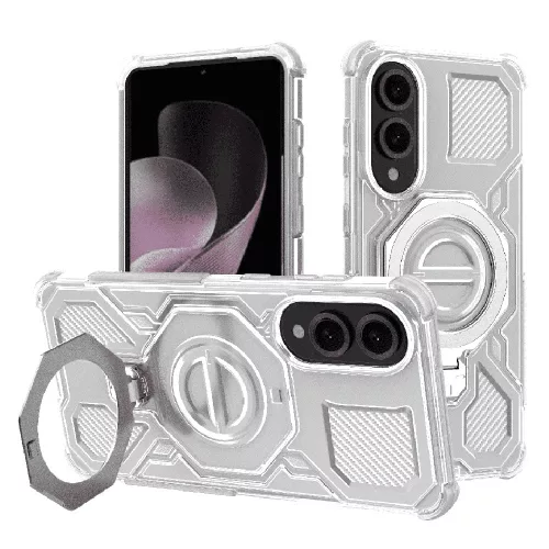 Techsuit - Carbon Shield PRO ütésálló tok - Samsung Galaxy S25 Edge - Fehér Átlátszó