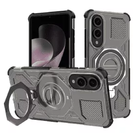   Techsuit - Carbon Shield PRO ütésálló tok - Samsung Galaxy S25 Edge - Átlátszó fekete