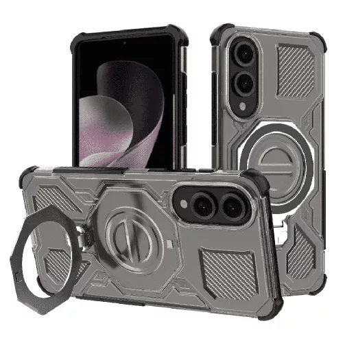 Techsuit - Carbon Shield PRO ütésálló tok - Samsung Galaxy S25 Edge - Átlátszó fekete