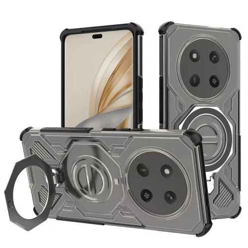 Techsuit - Carbon Shield PRO ütésálló tok - Honor Magic7 Lite / X9c - Átlátszó fekete