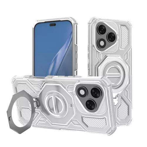 Techsuit - Carbon Shield PRO ütésálló tok - Honor 400 Lite - Fehér Átlátszó