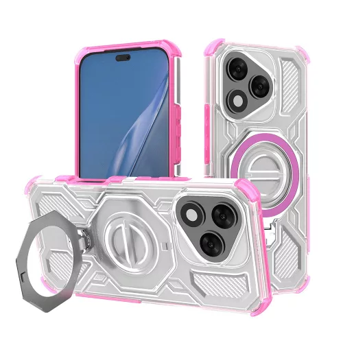 Techsuit - Carbon Shield PRO ütésálló tok - Honor 400 Lite - Rózsaszín átlátszó