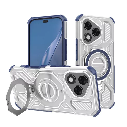 Techsuit - Carbon Shield PRO ütésálló tok - Honor 400 Lite - Kék átlátszó