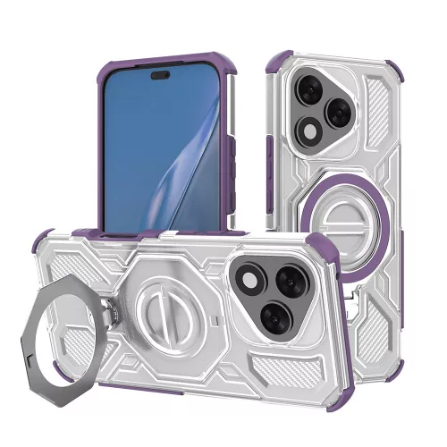 Techsuit - Carbon Shield PRO ütésálló tok - Honor 400 Lite - Lila átlátszó