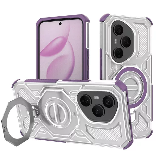 Techsuit - Carbon Shield PRO ütésálló tok - Honor 400 Pro - Lila átlátszó