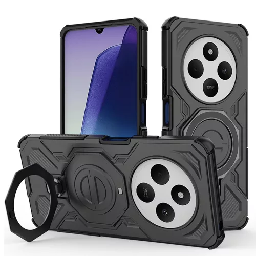 Techsuit - Carbon Shield PRO ütésálló tok - Xiaomi Redmi 14C / Poco C75 - Fekete