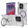 Techsuit - Carbon Shield PRO ütésálló tok - Motorola Edge 50 Pro - Lila átlátszó