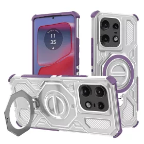   Techsuit - Carbon Shield PRO ütésálló tok - Motorola Edge 50 Pro - Lila átlátszó