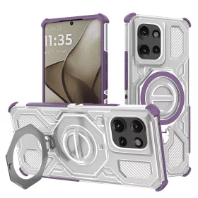   Techsuit - Carbon Shield PRO ütésálló tok - Motorola Edge 50 - Lila átlátszó