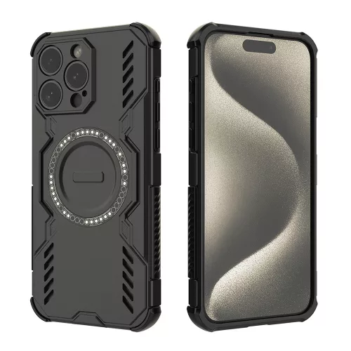 Techsuit - ArmorMag ütésálló tok - iPhone 15 Pro - Fekete
