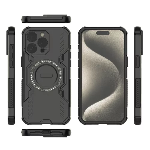 Techsuit - ArmorMag ütésálló tok - iPhone 15 Pro - Fekete