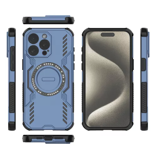 Techsuit - ArmorMag ütésálló tok - iPhone 15 Pro - Kék