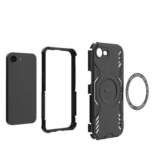 Techsuit - ArmorMag ütésálló tok - iPhone 16e / iPhone 17e - Fekete