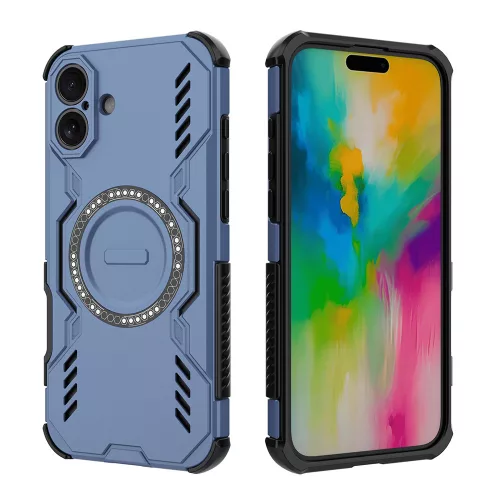 Techsuit - ArmorMag ütésálló tok - iPhone 16 Plus - Kék