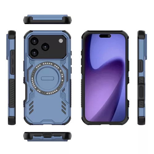 Techsuit - ArmorMag ütésálló tok - iPhone 17 Pro - Kék