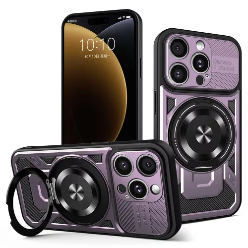 Techsuit - RuggedCam ütésálló tok - iPhone 15 Pro - Lila