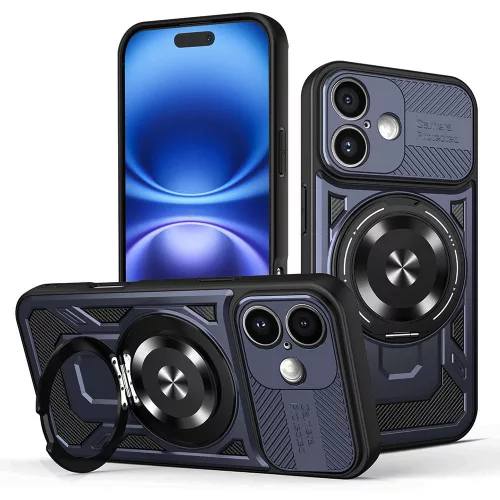Techsuit - RuggedCam ütésálló tok - iPhone 16 Plus - Kék