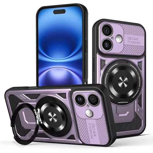 Techsuit - RuggedCam ütésálló tok - iPhone 16 Plus - Lila
