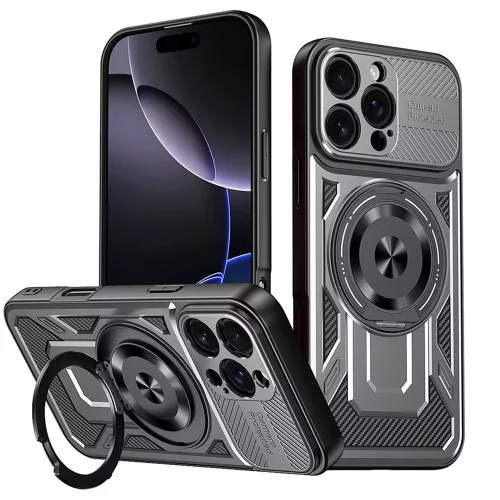 Techsuit - RuggedCam ütésálló tok - iPhone 16 Pro - Szürke