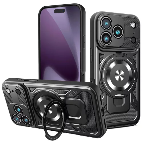 Techsuit - RuggedCam ütésálló tok - iPhone 17 Pro - Fekete