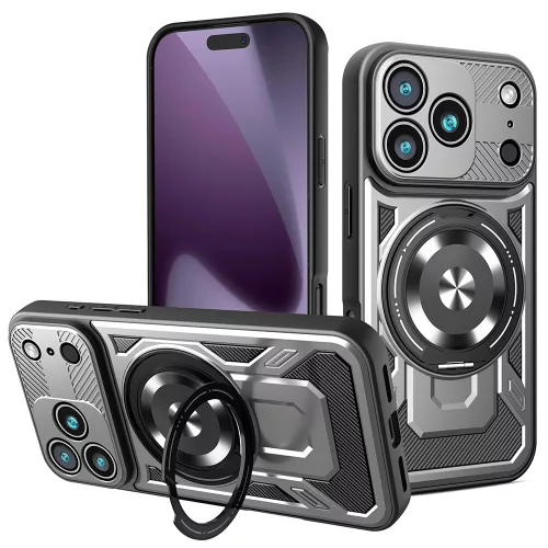 Techsuit - RuggedCam ütésálló tok - iPhone 17 Pro - Szürke